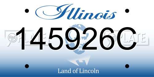 145926C Illinois License Plate