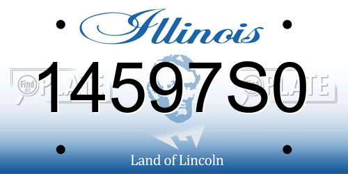 14597S0 Illinois License Plate