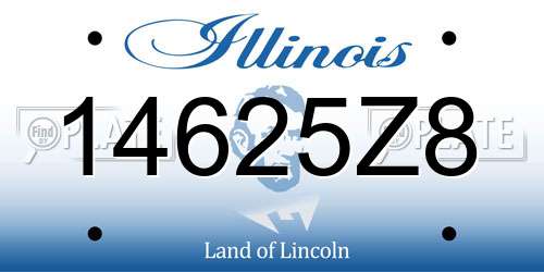 14625Z8 Illinois License Plate
