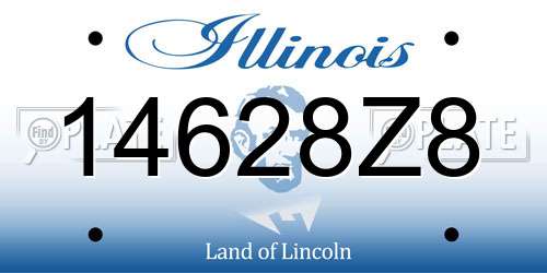 14628Z8 Illinois License Plate