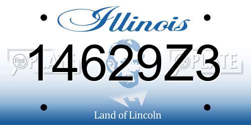 14629Z3 Illinois License Plate