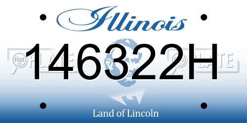 146322H Illinois License Plate