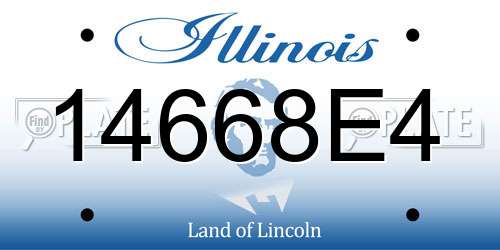 14668E4 Illinois License Plate
