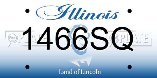 1466SQ Illinois License Plate
