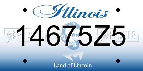 14675Z5 Illinois License Plate