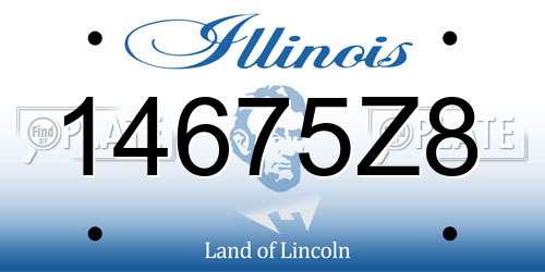 14675Z8 Illinois License Plate