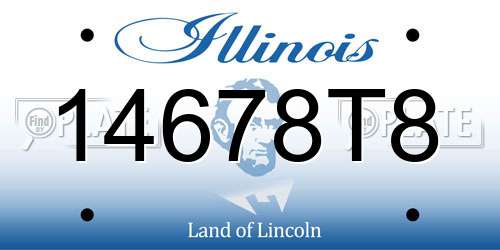 14678T8 Illinois License Plate