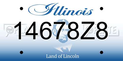 14678Z8 Illinois License Plate