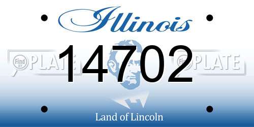 14702 Illinois License Plate