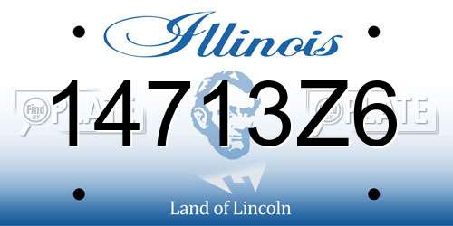 14713Z6 Illinois License Plate