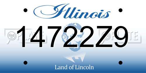 14722Z9 Illinois License Plate