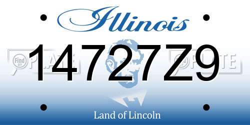14727Z9 Illinois License Plate