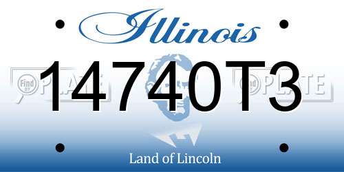 14740T3 Illinois License Plate