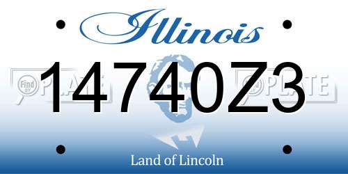14740Z3 Illinois License Plate