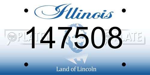 147508 Illinois License Plate
