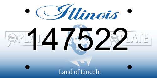 147522 Illinois License Plate