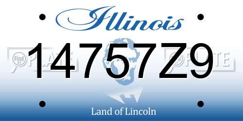 14757Z9 Illinois License Plate