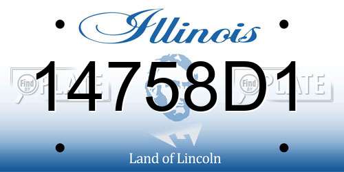 14758D1 Illinois License Plate
