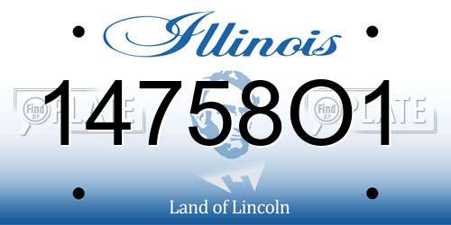 14758O1 Illinois License Plate
