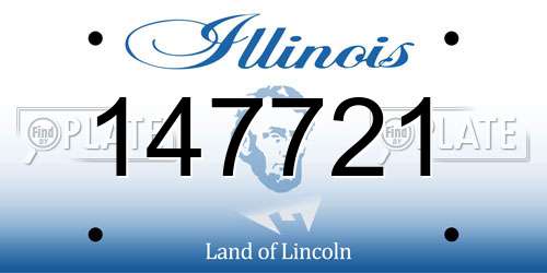 147721 Illinois License Plate