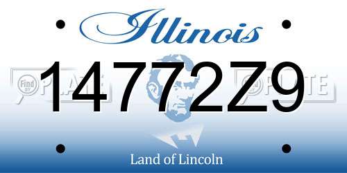 14772Z9 Illinois License Plate