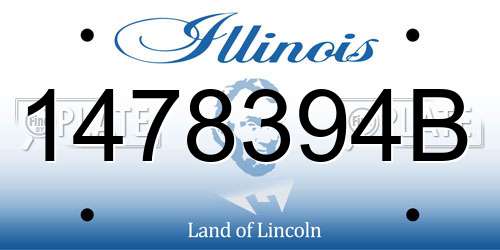 1478394B Illinois License Plate