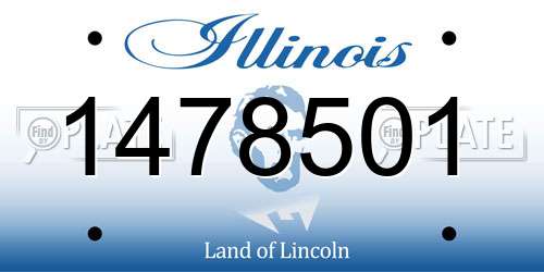 1478501 Illinois License Plate