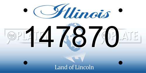 147870 Illinois License Plate