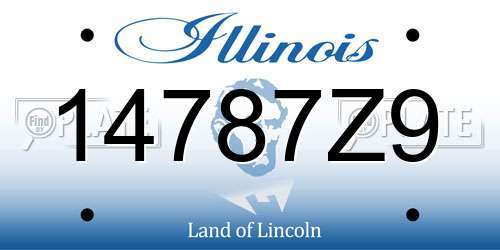 14787Z9 Illinois License Plate