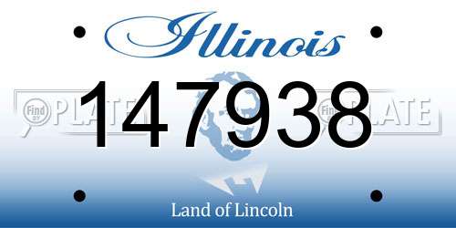 147938 Illinois License Plate