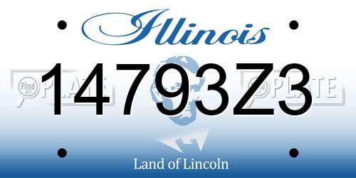 14793Z3 Illinois License Plate