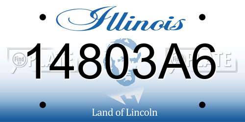 14803A6 Illinois License Plate