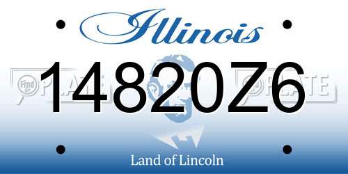 14820Z6 Illinois License Plate