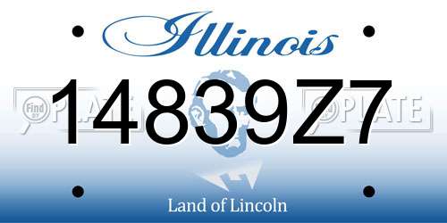14839Z7 Illinois License Plate
