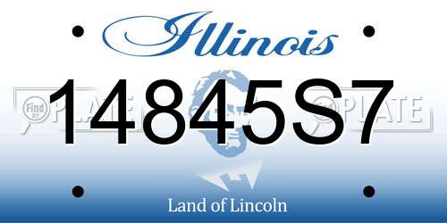 14845S7 Illinois License Plate