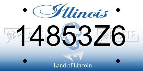 14853Z6 Illinois License Plate