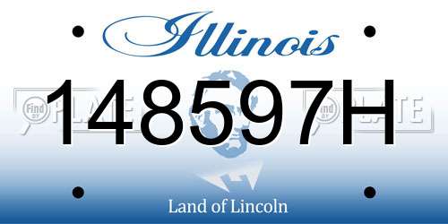 148597H Illinois License Plate