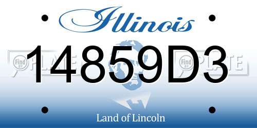 14859D3 Illinois License Plate