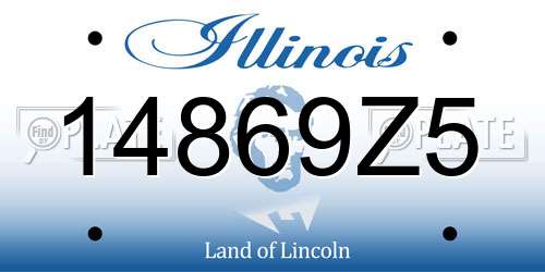 14869Z5 Illinois License Plate