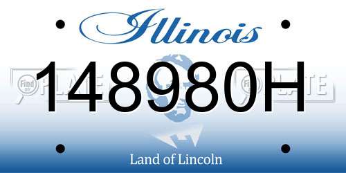 148980H Illinois License Plate