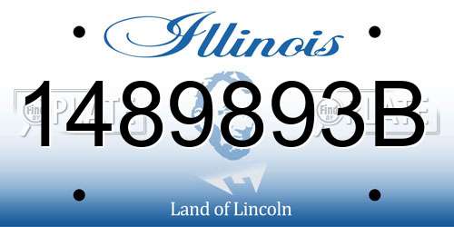 1489893B Illinois License Plate