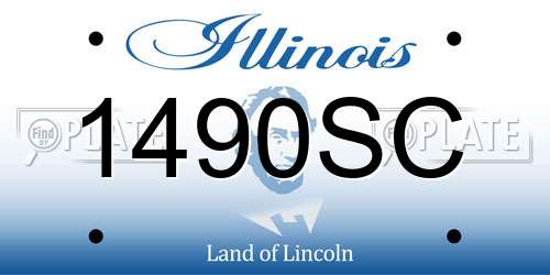 1490SC Illinois License Plate
