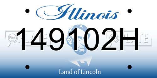 149102H Illinois License Plate