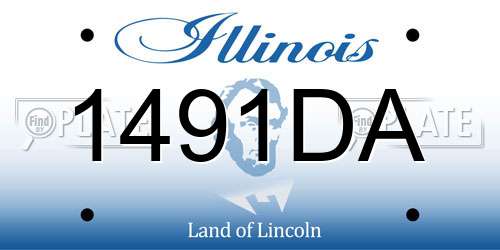 1491DA Illinois License Plate
