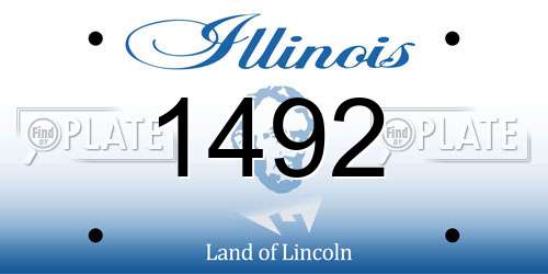 1492 Illinois License Plate