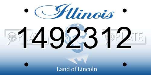 1492312 Illinois License Plate