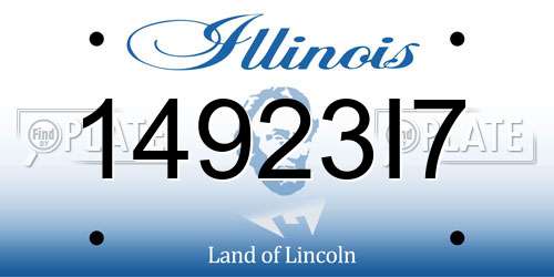 14923I7 Illinois License Plate