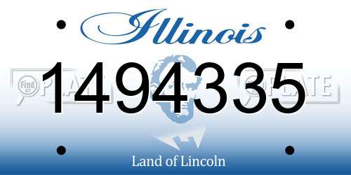 1494335 Illinois License Plate