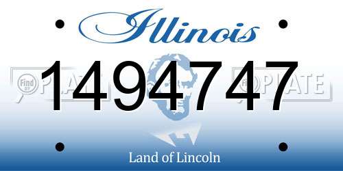 1494747 Illinois License Plate