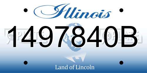 1497840B Illinois License Plate